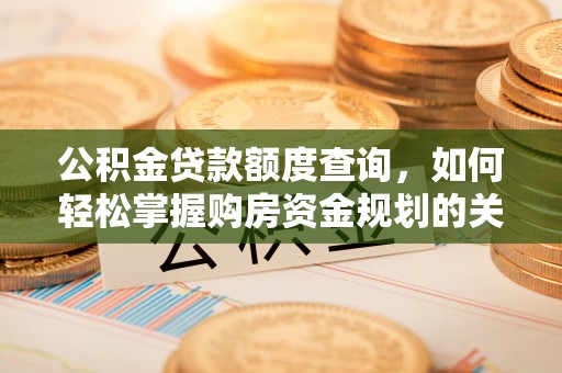 武义县公积金贷款额度查询，如何轻松掌握购房资金规划的关键