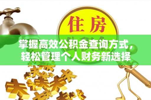 子长掌握高效公积金查询方式，轻松管理个人财务新选择