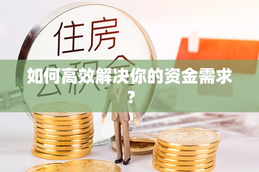 厦门如何高效解决你的资金需求？