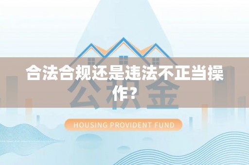 孟村合法合规还是违法不正当操作？